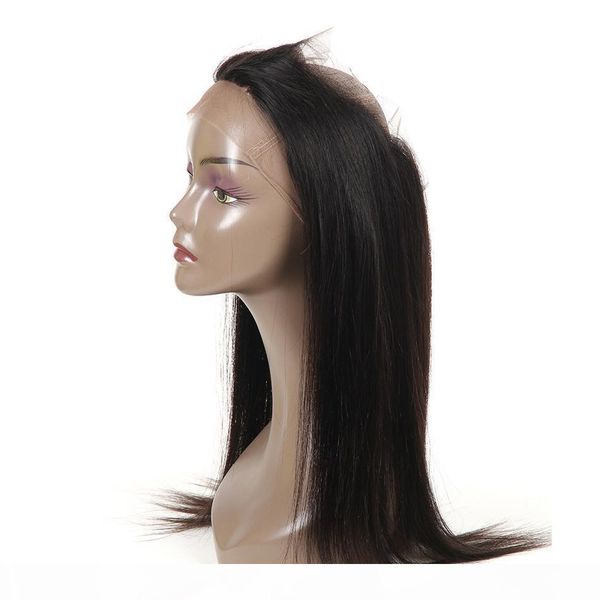 

360 lace frontal closure straight frontal pre plucked closure mongolian remy human hair closure part 360 frontal, Black;brown