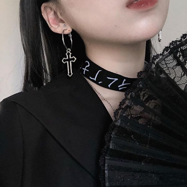 

корея new vintage cross hollow hip круг gothic metalic падение серьги новые геометрическая серьги для женщин партии подарков, Silver