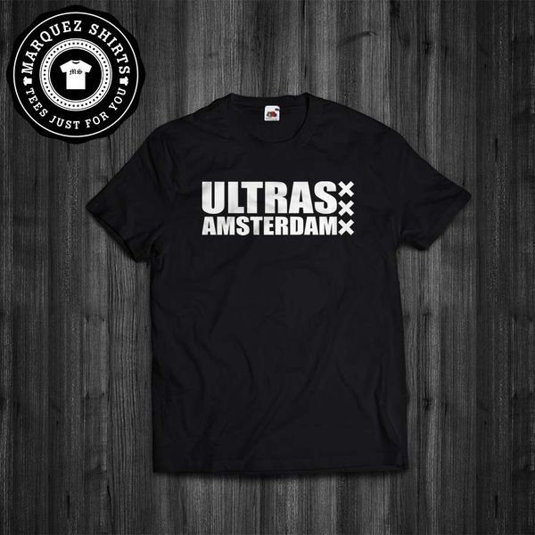 

ultras amsterdam ajax soccer football supporters tee new fashion short sleeve print cool for sport hooded sweatshirt hoodie men t shirt