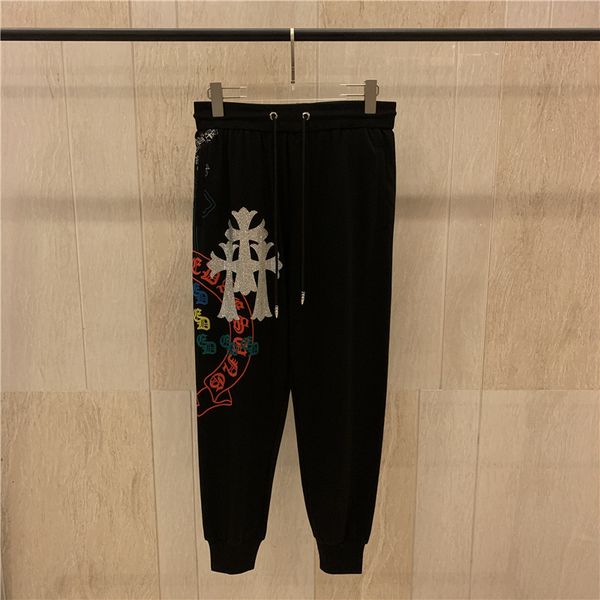 

ed hardy 2021 spring / summer thin crosin cross water drill slim leggings, Black