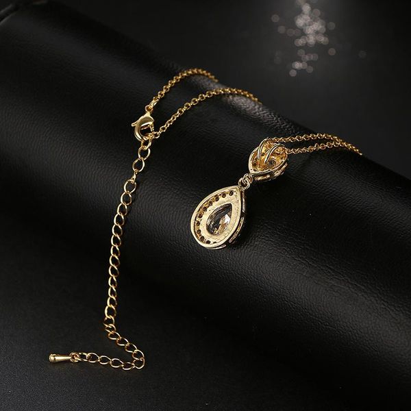 

emmaya new hot sale fashion циркон ожерелье ослепительная двойная капля вода shaped ожерелье для женщин свадьбы jllnjh bdecoat, Silver