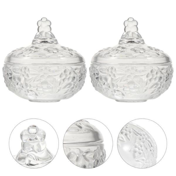 

storage bottles & jars 2 pcs candy jar crystal jewel case multifunctional container