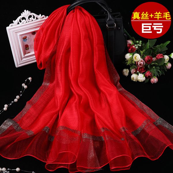 

picking up silk scarves women spring and autumn winter wool thin organza scarf big shawl to wear, Blue;gray