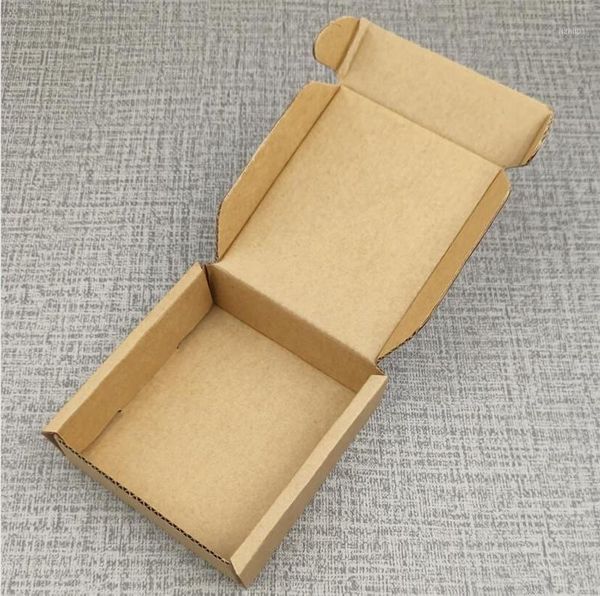 

300pcs 5x5x2cm mini corrugated paper box craft small gift box brown kraft paper storage boxes diy boutique packaging1