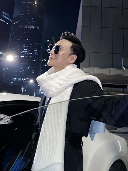 

daio ethan korean cape men's and women's pure color knitted scarf with warm thick neck