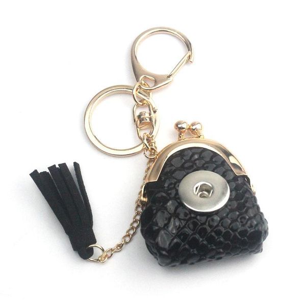 

black bag with tassel 18mm metal snap button keychain women's diy jewelry valentine's day k237 school supplies q bbyizm, Silver