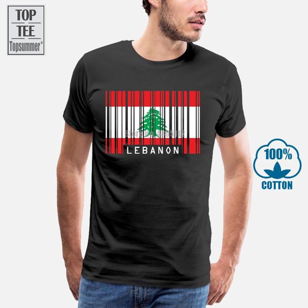 

sport mens t shirts fashion 2019 lebanon barcode style flag mens crewneck t-shirt 7 colours t shirt short sleeve