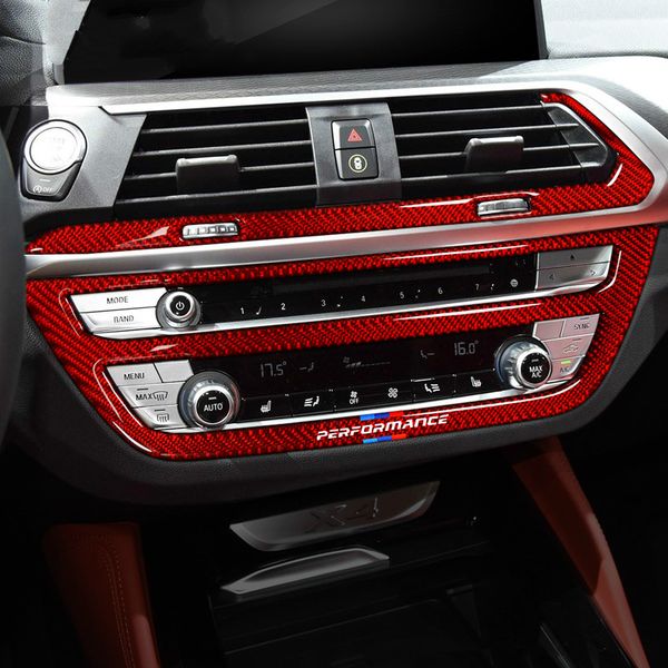 

carbon fiber sticker air conditioning cd control panel m performance car stickers decals for bmw g30 g38 g01 g02 g08 x3 x4 2018-