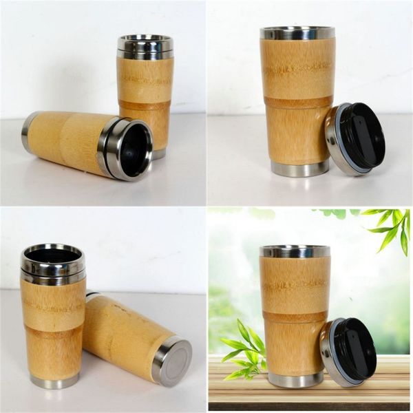 

inner stainless steel bamboo coffee cup raw material water cups with lid vehicle cup convenient easy to use home and outside 26 8jfh1