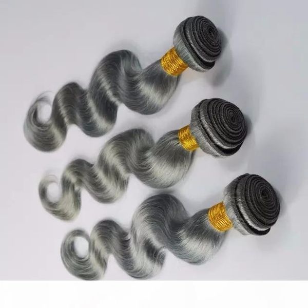 

european and american women fashion smoke grey brazilian body wav hair extension100% human hair weave 10-30 inchs brazilian virgin hair weav, Black