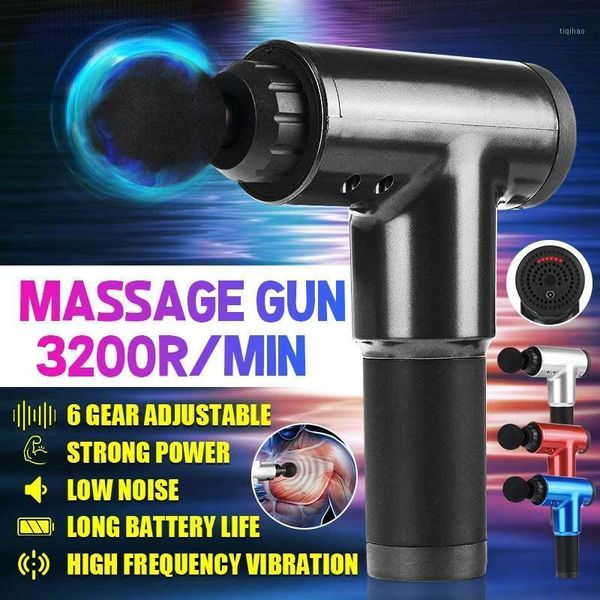 

electric massagers 3200r/min 6 gear muscle massage guns deep tissue massager therapy body fascial relax fitness equipment1