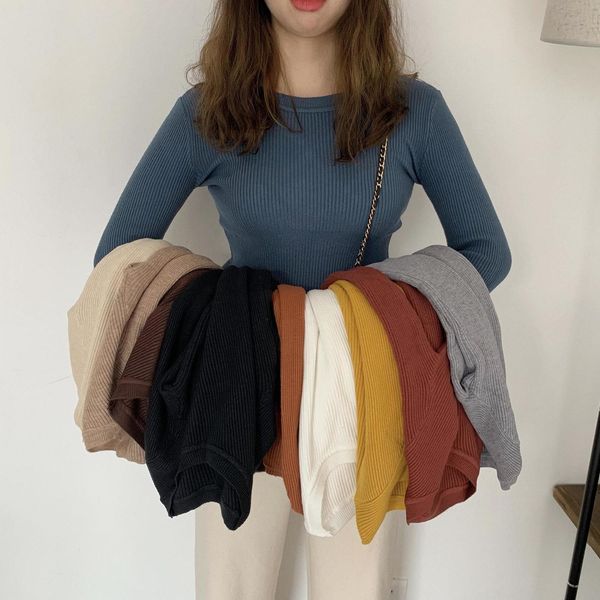 

knitted female vintage pull femme long sleeve woman winter sweater 2021 pullovers fall basic warm knitted female seaters, White;black