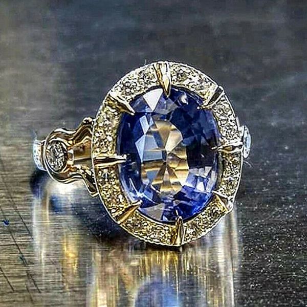 

14k gold natural sapphire ring for women men anillos de bizuteria gemstone birthstone jewelry bague diamant 14k gold ring box 201110, Silver