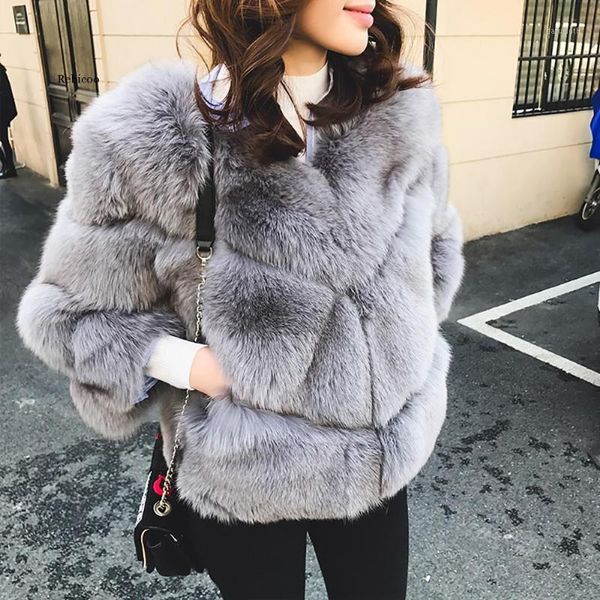 

new fashion fluffy fur women thick fur jackets coats female 3 rows short outerwear girls1, Black