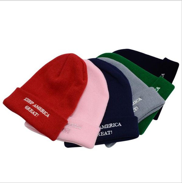 

donald trump knit hat keep america great embroidered skull beanie cap outdoor men women winter ski cap dwb1327, Blue;gray