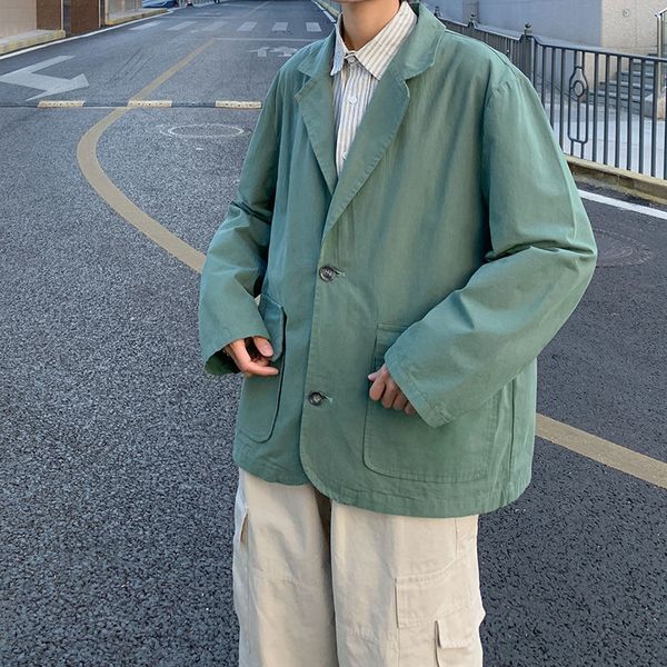 

2021 new privathinker men's solid color suit japanese style woman casual oversize coats korean streetwear male jackets clothing college, Black;brown