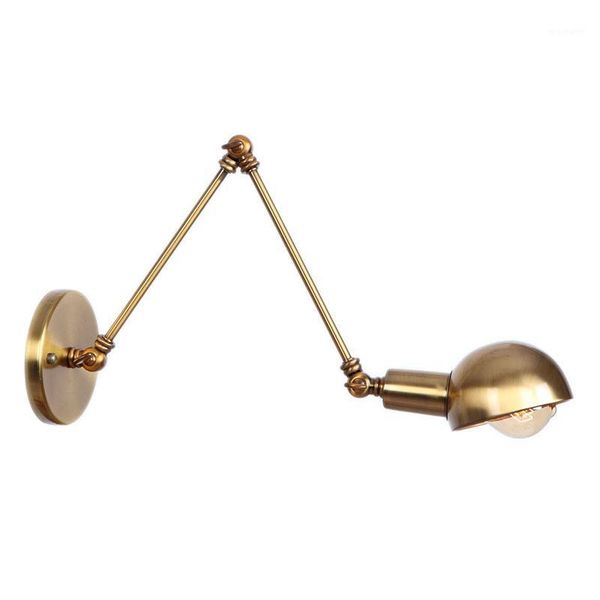 

wall lamp classic retro flexible long arm home indoor bedroon loft industrial iron led lights wandlamp copper e271