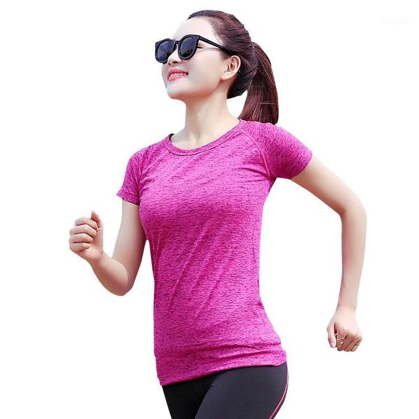 

running jerseys 2021 dry quick gym t shirt compression tights women's sport shirts short sleeve t-shirts fitness women &1, Black;blue