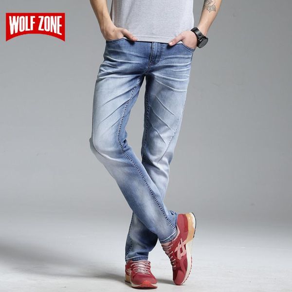 

fashion brand new design jeans men stretch denim mens pants zip biker jean male long trousers blue full length mid