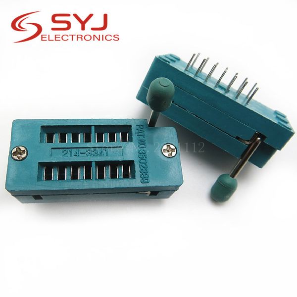 

1pcs / lot imported the gold-plated ic test socket locking seat moving conversion block programming dip14 in stock