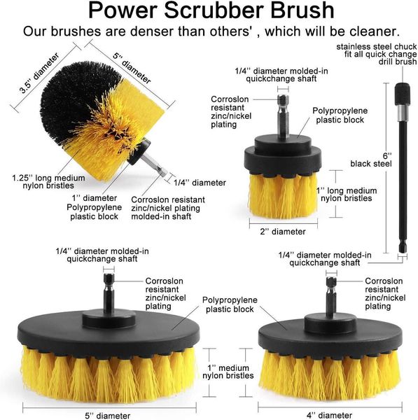 

10pcs drill brush power cleaning scrubber nylons brush electric scrubber brush kit for kitchen bashroom car cleaning q jlltej