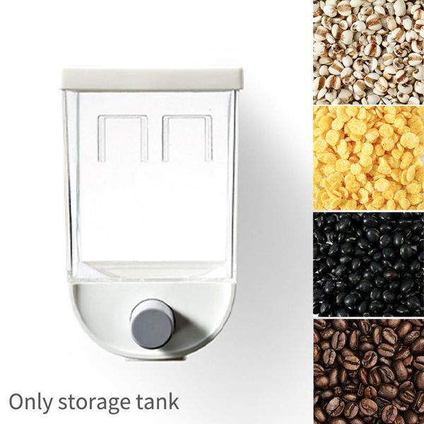 

1000ml 1500ml plastic wall hanging large capacity airtight container transparent home kitchen grain storage tank space saving