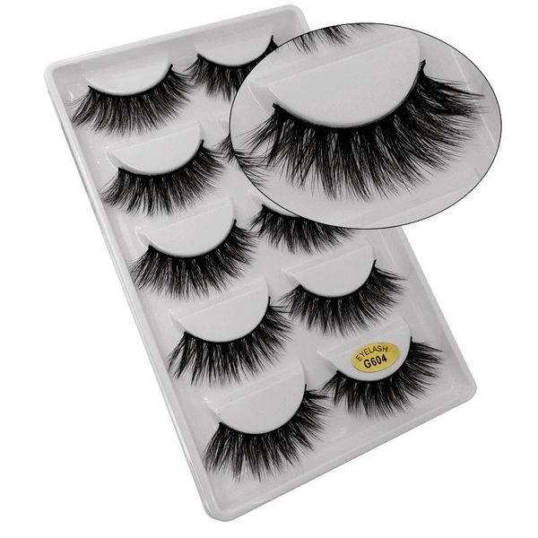 

5 пар 3d mink lashes ручной работы макияж ресницы extension имитация драматического ресницы норки cilios make up tools sqcniz