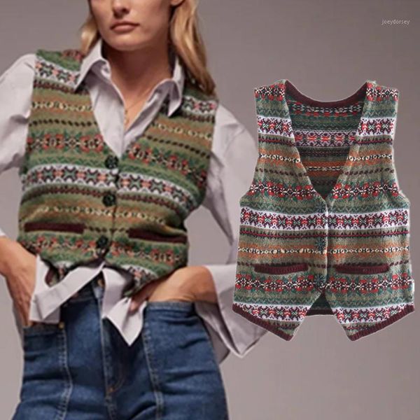 

withered winter sweaters women ethnic style vintage indie folk jacquard weave knitted vest jacket sweaters women pullovers 1, White