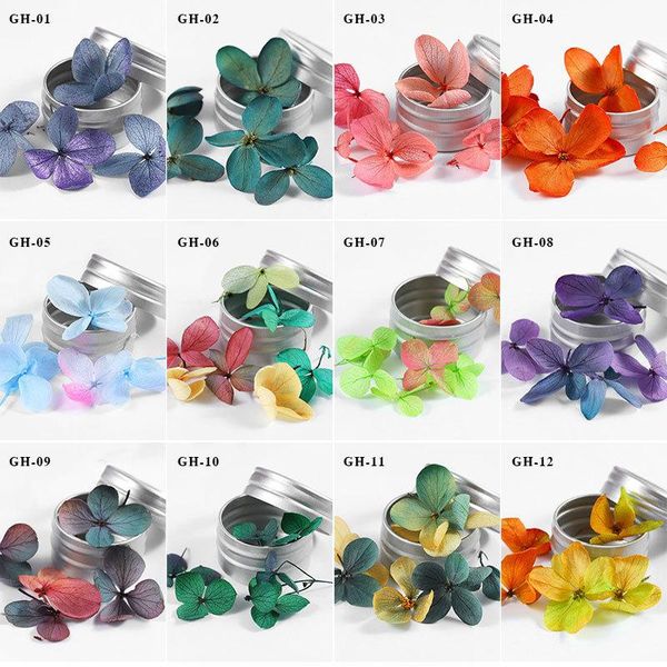 

1box 3d сухих цветов nail art decoration ювелирные изделия природные мульти real приукрашивание uv gel tip маникюрные инструменты аксессуары, Silver;gold