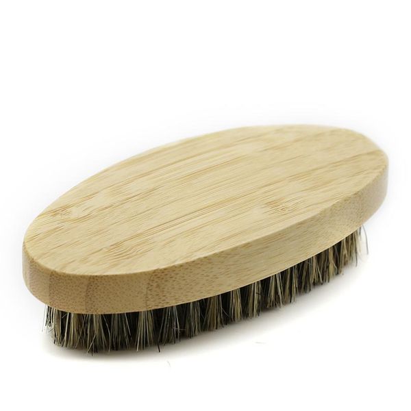 

good quality bamboo men shaving beard brush natural oval boar bristle beard grooming comb softening mustache beard shavi jllfze, Silver