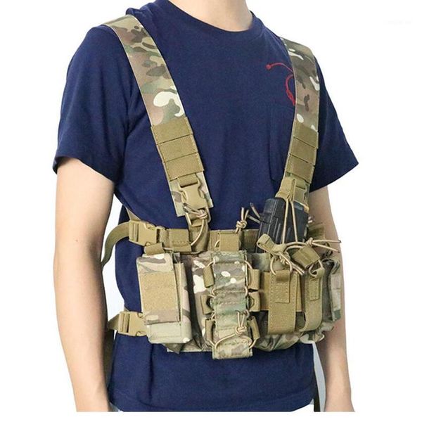 

hunting jackets equipment tactical vest paintball carrier strike chaleco chest rig pack pouch light weight heavy duty vest1, Camo;black