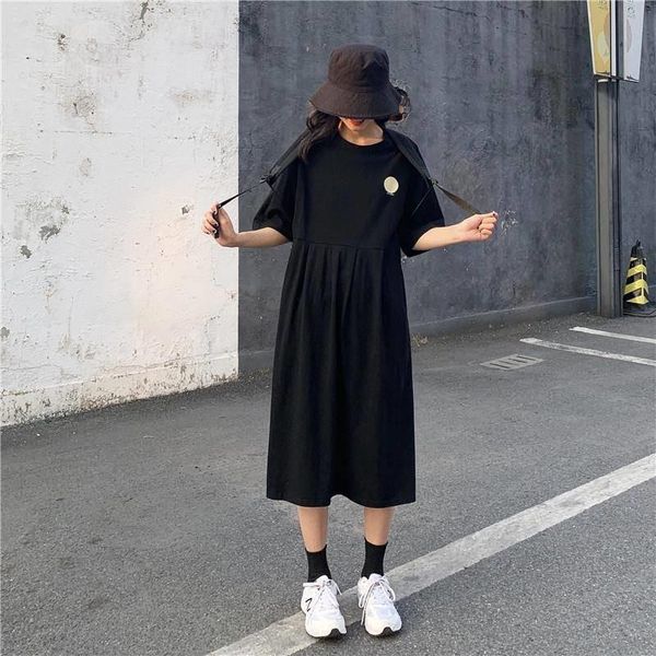 

girls pink casual spring summer dress ladies high street jumpers for friends new design long clothing, Black;gray
