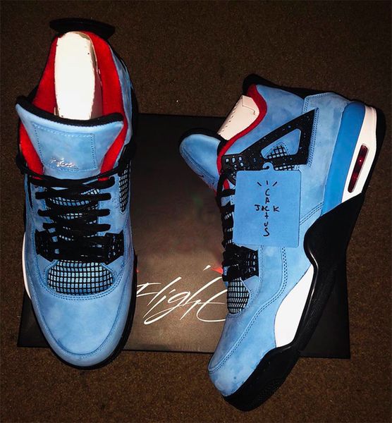 

2020 released authentic 4 x travis scott cactus jack 4s iv houston oliers university blue varsity red men outdoor shoes 308497-406 with box