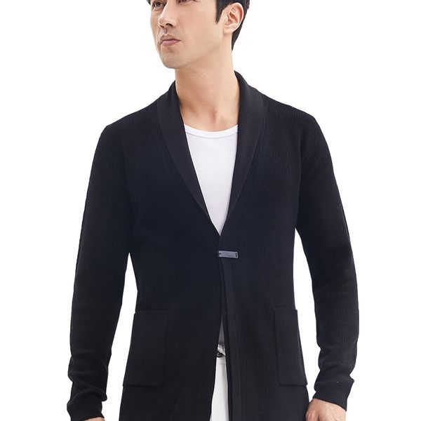 

zhili men's shawl collar relax knitwear cardigan 201022, White;black
