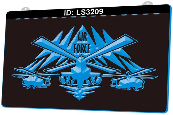 LS3209 ВВС США ВВС 3D гравировальный светодиодный знак
