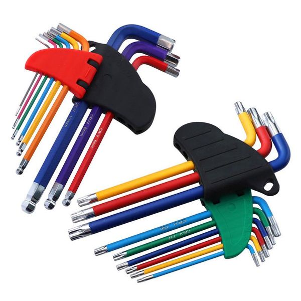 

9pcs double head hex wrench set ball end allen key star torx key l type spanner hand tools