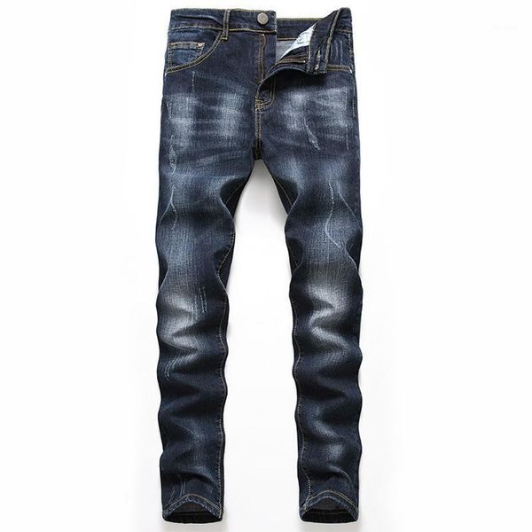 

2d european station men's new fall and winter jeans men's stretch slim size dark blue foreign trade jeans1