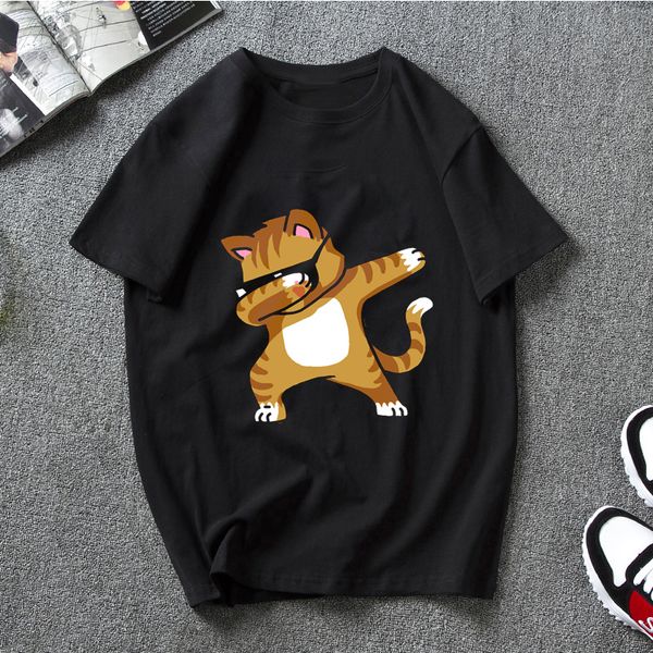 

прилагая hip hop cat t-shirt мужчины и лето tshirt мужчины harajuku одежда футболка спортивная с капюшоном толстовка толстовка