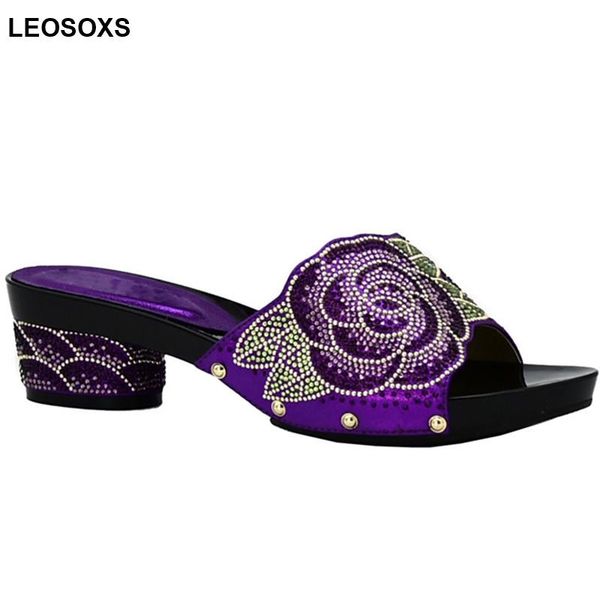 

dress shoes atest design women summer 2021 nigerian party decorated with rhinestone high heels open toe sandals wedding pumps, Black