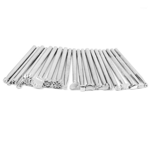 

1 set 20 pieces leatherwork saddle making tools carving leather crafting stamps1, Black