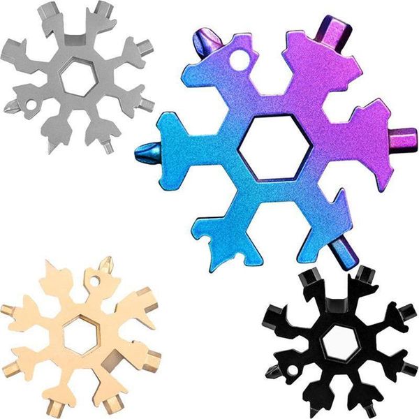 

snowflake multi tool 18 in 1 snowflake wrench multitool bottle openers multi key ring bike fix tool christmas snowflake gift fy7312