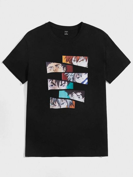 

men figure graphic tee o1o8#, White;black