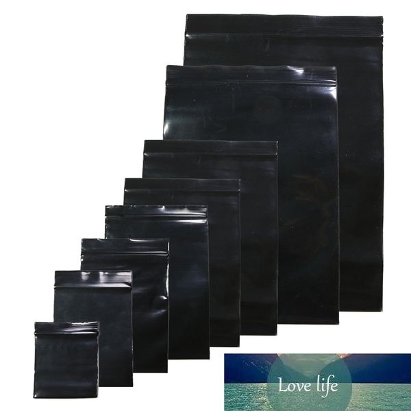 Faydalı 100pcs / lot Siyah Renkli Kendinden yalıtılmış Plastik torbalar, Poly Çanta Fermuar Çanta Kilidi Saklama Poşetleri Dropshipping Zip