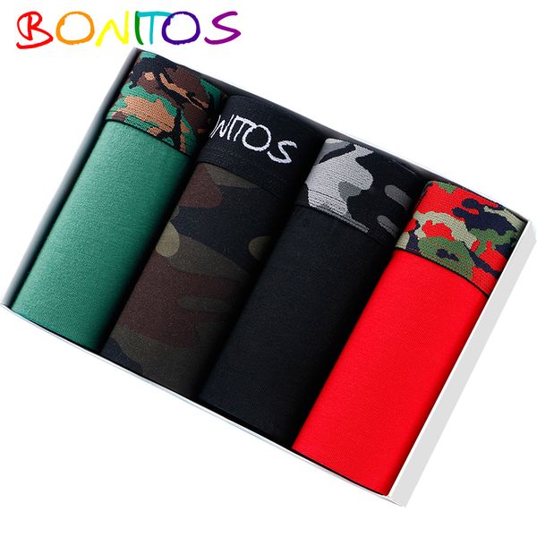 

4 piece boxer men underwear for man boxer underwear cotton calecon man cotton underpants men under wear underware lj201110, Black;white