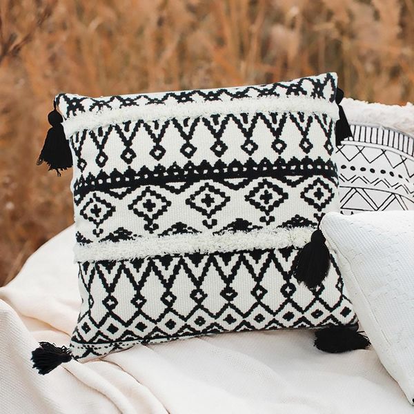 

45x45cm bohemian cotton thread pillowcase sofa cushion cover decorative bedroom living room woven modern tassel pillow cover bbyouc