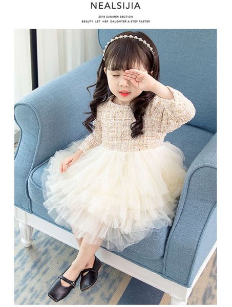 

2020 spring and autumn new clothing korean girls' mh drs children's pengpeng cake long sve performance skirt, Red;yellow