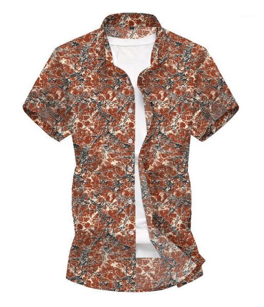 

men's shirt short sleeve floral summer dress shirt men hawaiian casual blouse man leisure new green blue brown1, White;black