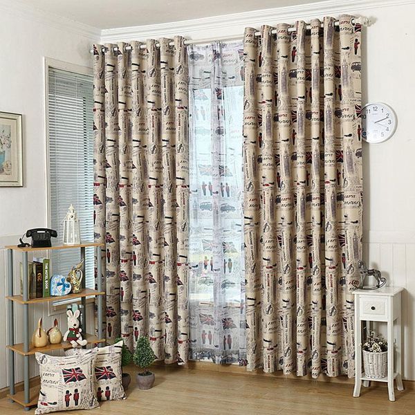 

curtain & drapes british style flag bedroom window blackout curtains and tulle for children ready made kids tende study room cortina