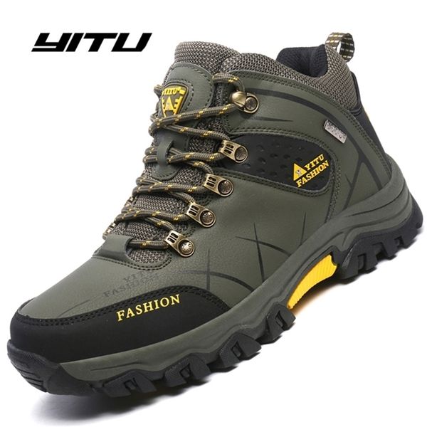 Inverno / Autunno Outdoor Maschio Adulto Casual Caviglia Stivali antiscivolo in gomma Uomini lavorano scarpe antinfortunistiche Calzature Sneaker Y200915