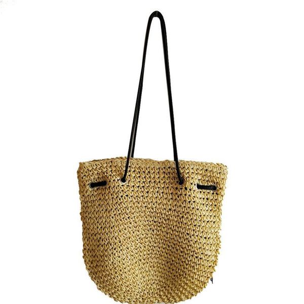 

bohemia straw shoulder bag vacation fashion beach style hand woven women bags beach hand strap tassel pouch bag ladies handbags